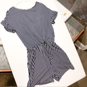 Navy Striped Romper